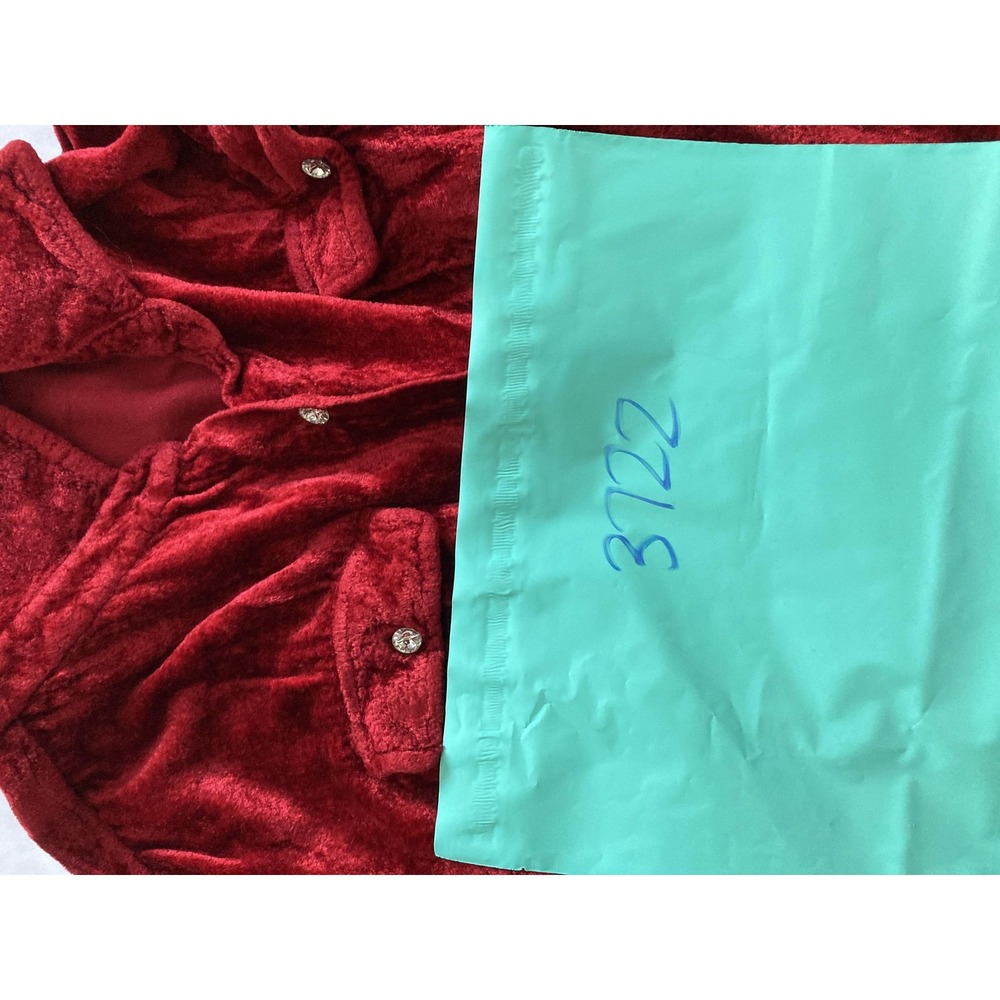 Denim 24/7 Shirt Women 24W Ruby Red Velvet Button Tunic Top Plus Long Sleeve - Picture 13 of 13